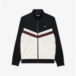 Sweatshirt Zippé Tennis Lacoste – Polyester Recyclé, Color-Block Élégant
