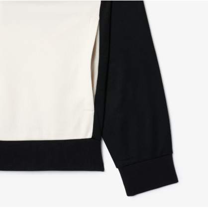 Sweatshirt Zippé Tennis Lacoste – Polyester Recyclé, Color-Block Élégant
