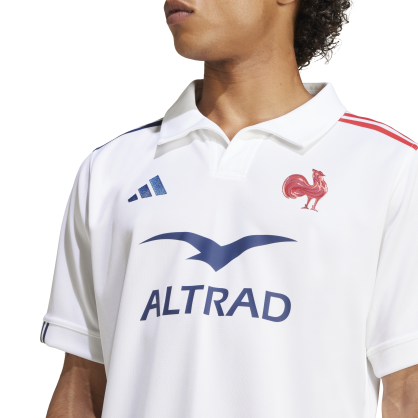 Maillot Extérieur Rugby France Adidas – JG8160 | AEROREADY, Polyester recyclé, Blason brodé