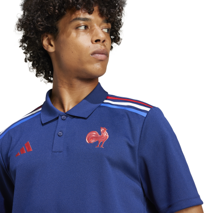 Polo Supporter Domicile France Rugby Adidas – JG8214 | Affichez votre passion pour le XV de France