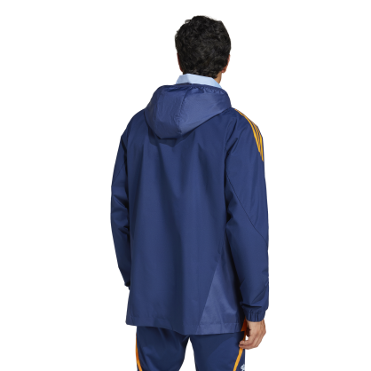 Veste tout temps Real Madrid Adidas – Imperméable, capuche ajustable, poches zippées | JE4204