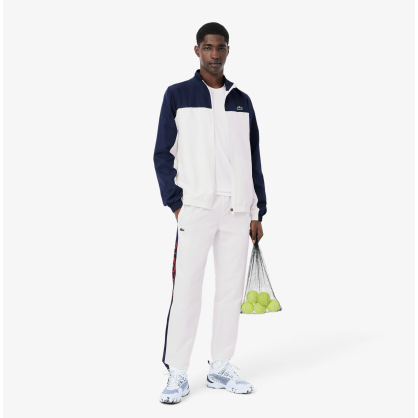 Survêtement Tennis Homme Lacoste Blanc – Taffetas Recyclé et Style Sportif Élégant