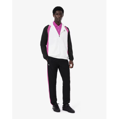 Survêtement Tennis Homme Lacoste Blanc – Taffetas Recyclé, Color-block et Style Sportif
