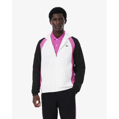 Survêtement Tennis Homme Lacoste Blanc – Taffetas Recyclé, Color-block et Style Sportif