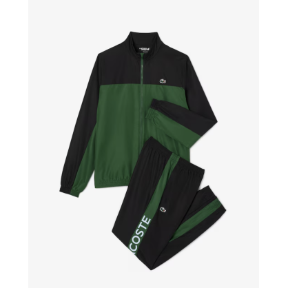 Survêtement Lacoste Homme Vert – Taffetas Recyclé, Color-block et Style Sportif