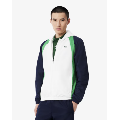 Survêtement Tennis Homme Lacoste Blanc – Taffetas Recyclé et Style Color-block