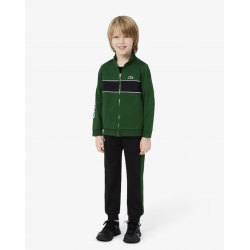 Survêtement Tennis Garçon Lacoste Vert – Interlock Recyclé, Confort et Style Sportif