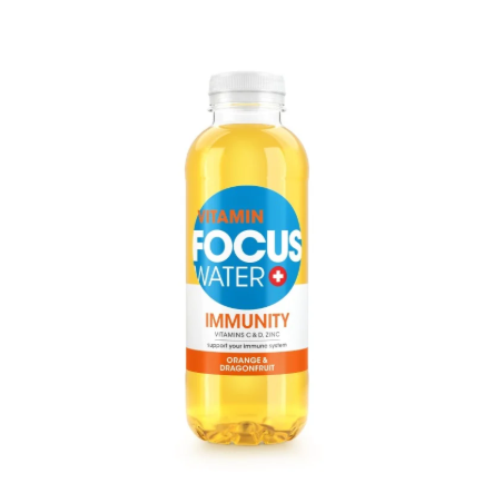 FOCUS WATER IMMUNITY – Vitamin Water Orange & Dragon Fruit 0.5 L