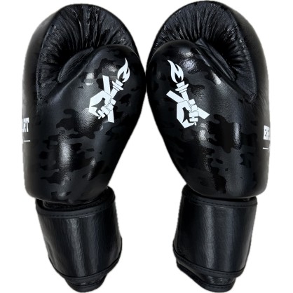 Brave Art Black Shadow Boxing Gloves – Full-Grain Leather | High Performance for Muay Thai & Kickboxing
