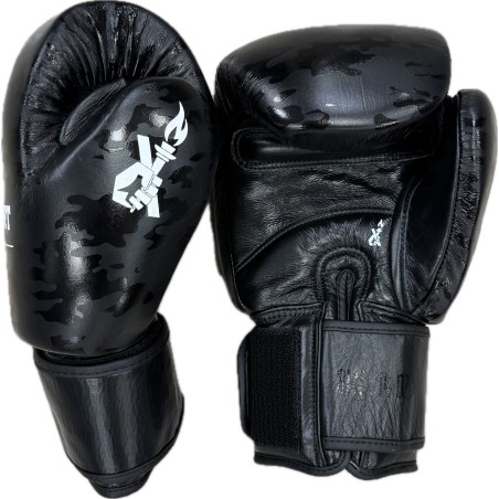 Gants Brave Art Black Shadow en Cuir Pleine Fleur – Puissance, Élégance et Protection Totale pour le Muay Thaï & Kick Boxing