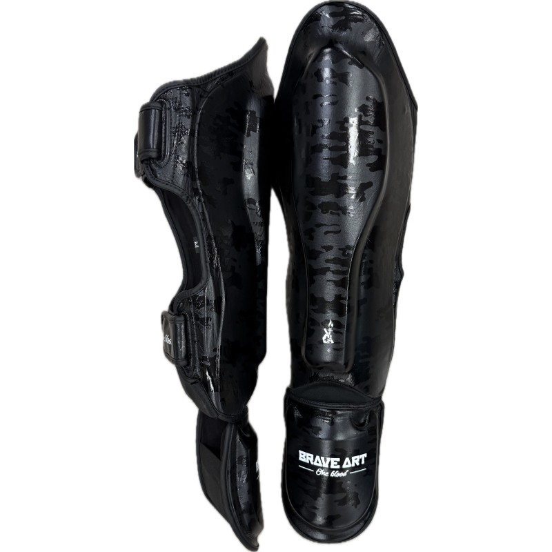 Brave Art Black Shadow Shin & Foot Guards in Full-Grain Leather – Total Leg Protection for Muay Thai & Kickboxing Brave Art Black Shadow Shin & Foot Guards in Full-Grain Leather – Total Leg Protection for Muay Thai & Kickboxing