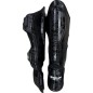 Brave Art Black Shadow Shin & Foot Guards – Full-Grain Leather | Elite Protection for Muay Thai & Kickboxing