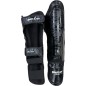 Brave Art Black Shadow Shin & Foot Guards in Full-Grain Leather – Total Leg Protection for Muay Thai & Kickboxing
