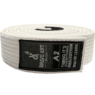Ceinture Jiu-Jitsu Brave Art – Blanche, Résistance & Progression