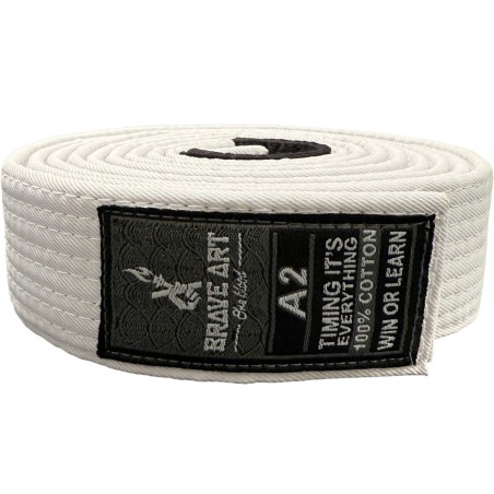 Ceinture Jiu-Jitsu Brave Art – Blanche, Résistance & Progression