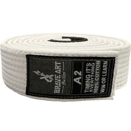 Ceinture Jiu-Jitsu Brave Art – Blanche, Résistance & Progression