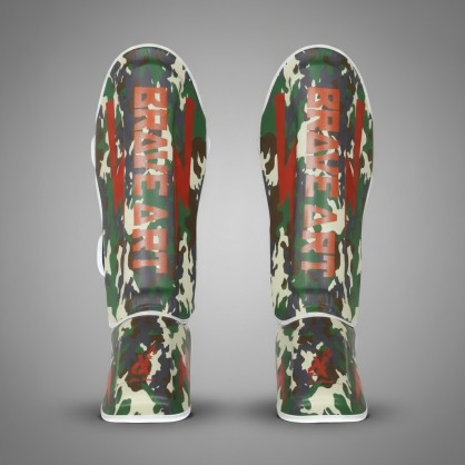 Brave Art Shin Guards Green Beige Camo – MMA, Kickboxing, Muay Thai