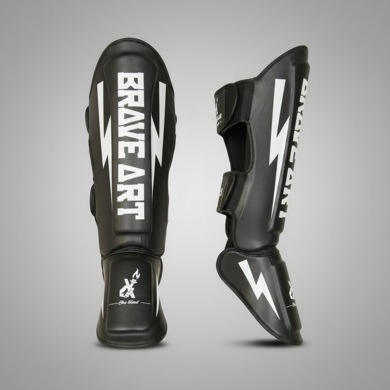 Brave Art Classic One Shin & Instep Guards – Black & White