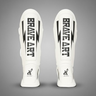 Brave Art Classic One Shin & Instep Guards – White & Black