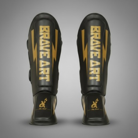 Brave Art Classic One Shin & Instep Guards – Black & Gold