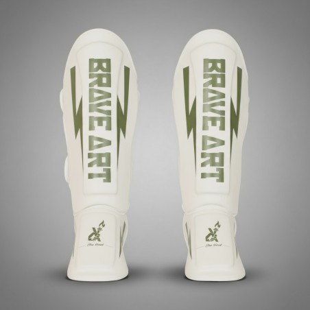 Brave Art Classic One Shin & Foot Guards – White & Green