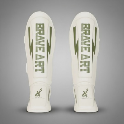Brave Art Classic One Shin Guards – White & Green – PTPUWG