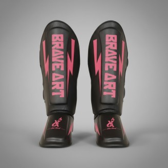 Brave Art Classic One Shin & Foot Guards – Black & Pink