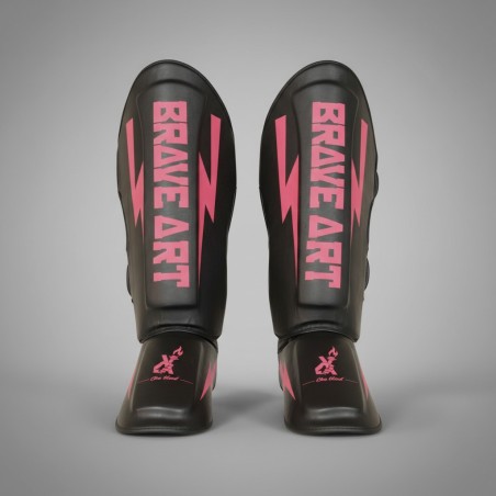 Brave Art Classic One Shin & Foot Guards – Black & Pink