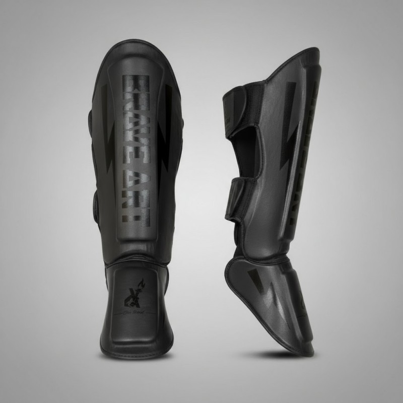 Brave Art Classic One Shin & Foot Guards – Black on Black