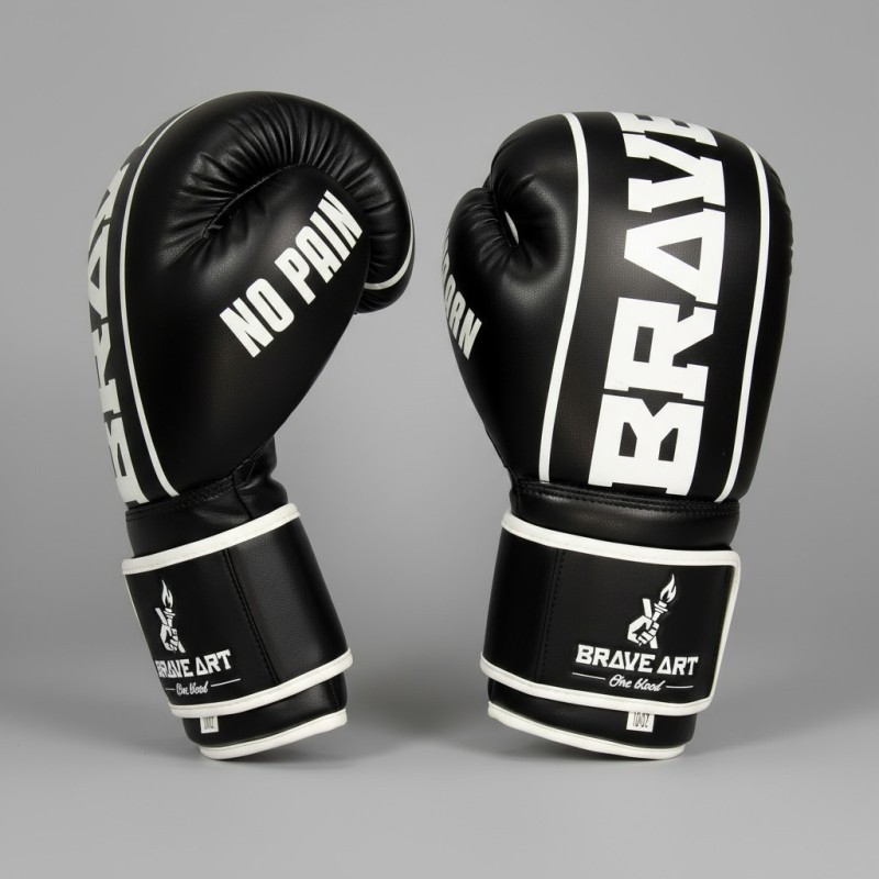 Gants de Boxe Classic One Brave Art Noir & Blanc Gants de Boxe Classic One Brave Art Noir & Blanc