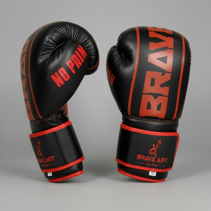 Gants de Boxe Classic One Brave Art Noir et Rouge