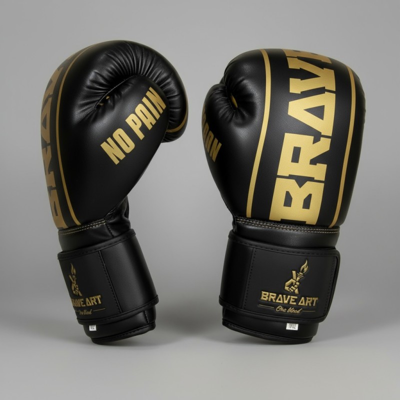 Gants de Boxe Classic One PU Brave Art Noir et Doré Gants de Boxe Classic One PU Brave Art Noir et Doré