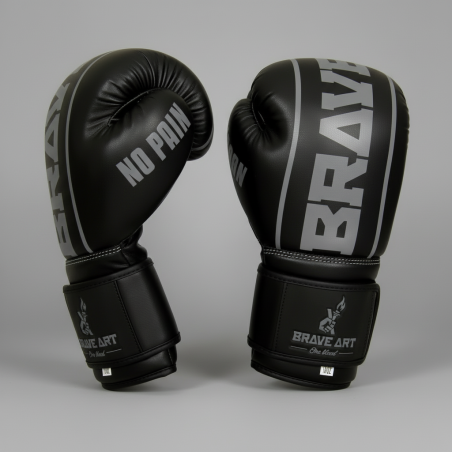 Brave Art Black & Grey Boxing Gloves – BAPUGRY – Power & Precision