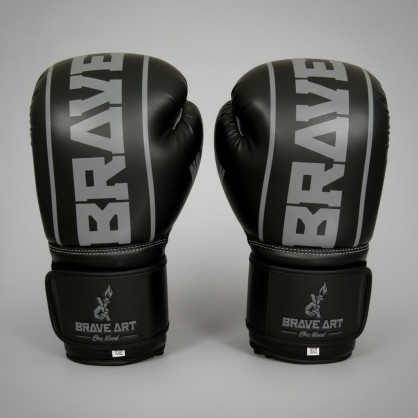 Brave Art Black & Grey Boxing Gloves – BAPUGRY – Power & Precision