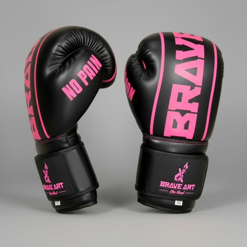 Gants de Boxe Classic One PU Brave Art Noir Rose Gants de Boxe Classic One PU Brave Art Noir Rose