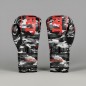 Brave Art Classic One Boxing Gloves – Grey, Black & White Camo with Red Logo