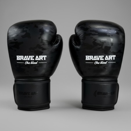 Brave Art Black Shadow Boxing Gloves in Full-Grain Leather