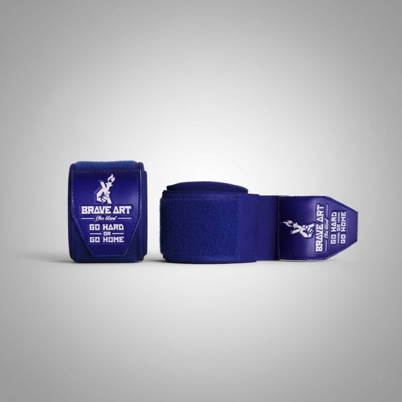 Bandes de Boxe Brave Art 4,5 m – Bleues & Blanches