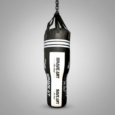 Brave Art Leather Uppercut Bag Black White – 60 kg Pro Training