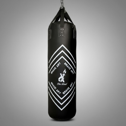 Sac de frappe cuir noir 1,5m – robuste, durable et performant – Brave Art