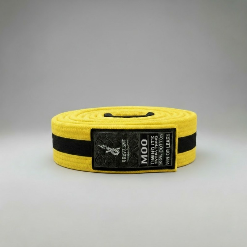 Ceintures Jaune et Noire Brésilien pour enfants Brave Art