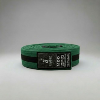 Brave Art Kids BJJ Belt Green & Black – 100% Cotton, Sizes M00–M4