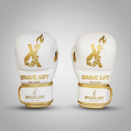 Brave Art MMA Sparring Tactical Gloves White & Gold – GMS1