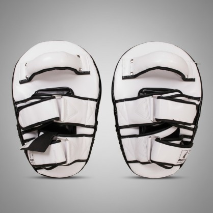 Brave Art Large Focus Mitts White & Black – Premium PU Shock Absorption