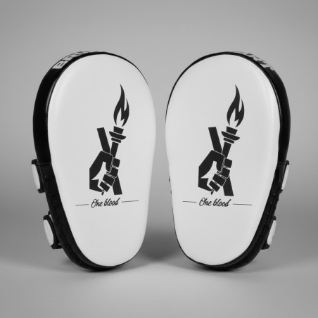 Brave Art Large Focus Mitts White & Black – Premium PU Shock Absorption