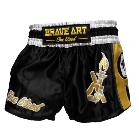 Brave Art Muay Thai Gold Shorts – Black & Gold