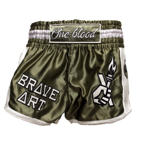 Brave Art Muay Thai World Shorts – Khaki & White