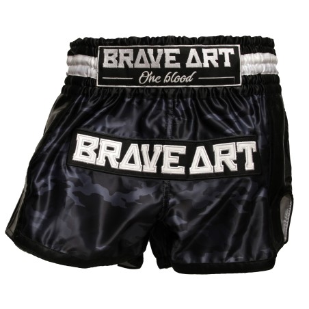 Short de Muay Thaï Satiné Camouflage Brave Art