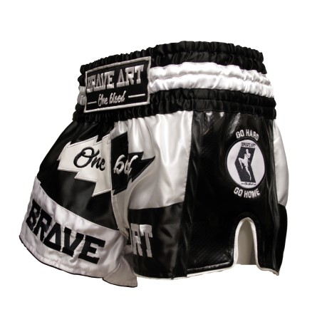 Brave Art Muay Thai Light Night Shorts – Black & White