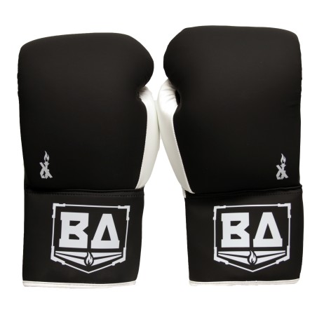 Gants de Boxe de Compétition Brave Art – Cuir Premium à Lacets Noir & Blanc